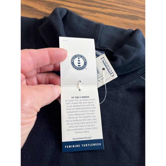 Lands’ End Misses black Feminine turtleneck long sleeved shirt size Large - Picture 5 of 5